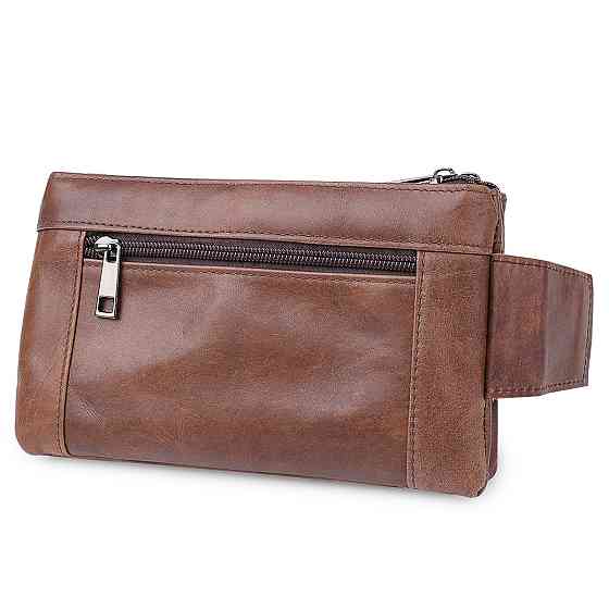 Кожаная сумка на пояс унисекс Коричневый (Vintage) Киев