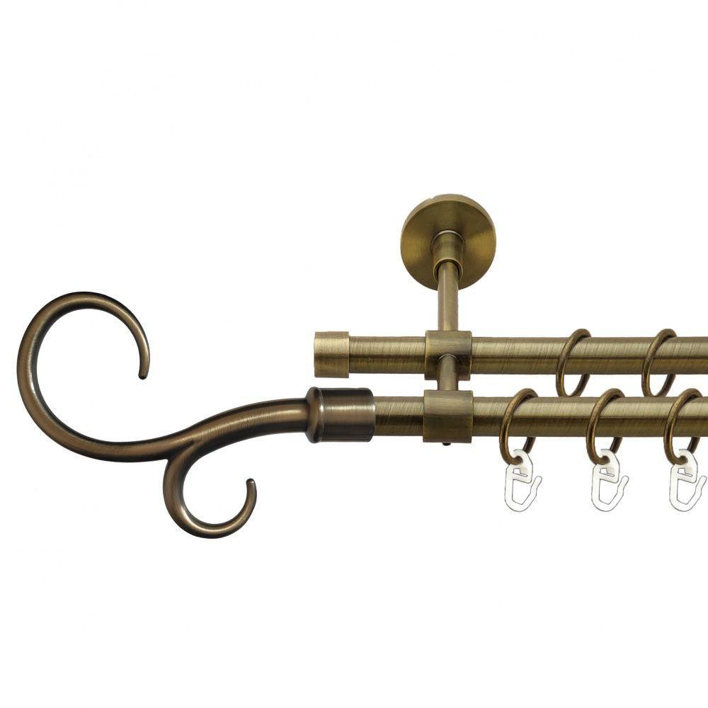 Карниз Orvit Гак Подвійний металевий дворядний закритий гладка труба кільце металеве Антик 16\16 мм 240 см Львов - изображение 1