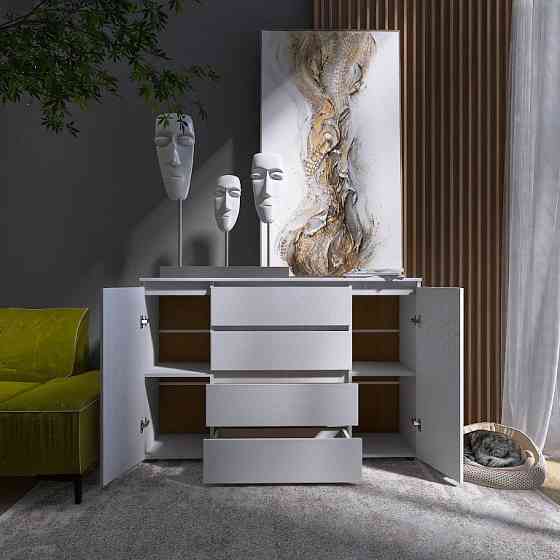 Комод Эверест КЛ-4 Лайт (телескопические) 140х38х93 см Нимфея Альба (DTM-4646) Днепр