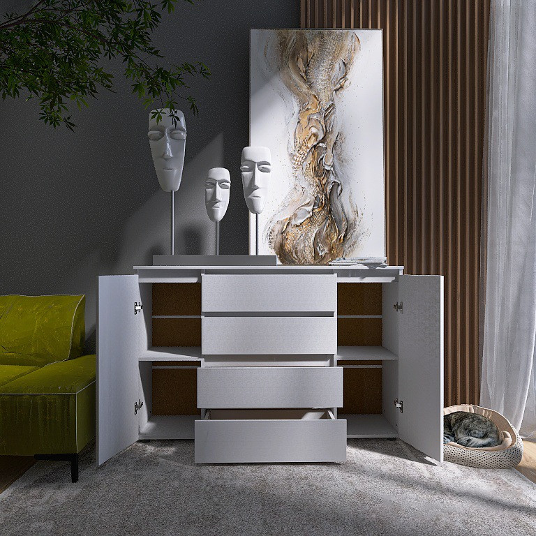 Комод Эверест КЛ-4 Лайт (телескопические) 140х38х93 см Нимфея Альба (DTM-4646) Днепр - изображение 3