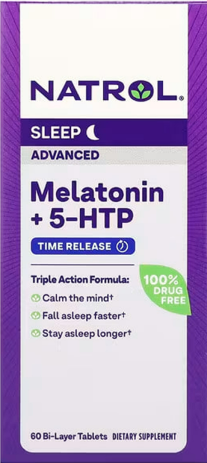 Мелатонин + 5 НТР для улучшения сна Natrol Melatonin + 5-HTP 60 таб Київ - фото 2