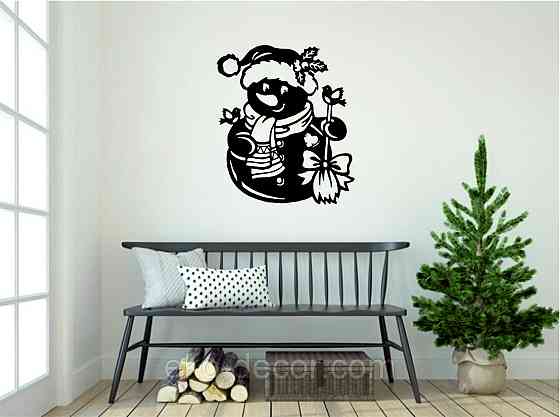 Декоративное настенное Панно «Снеговик», Декор на стену 70*60 см, Черный Киев