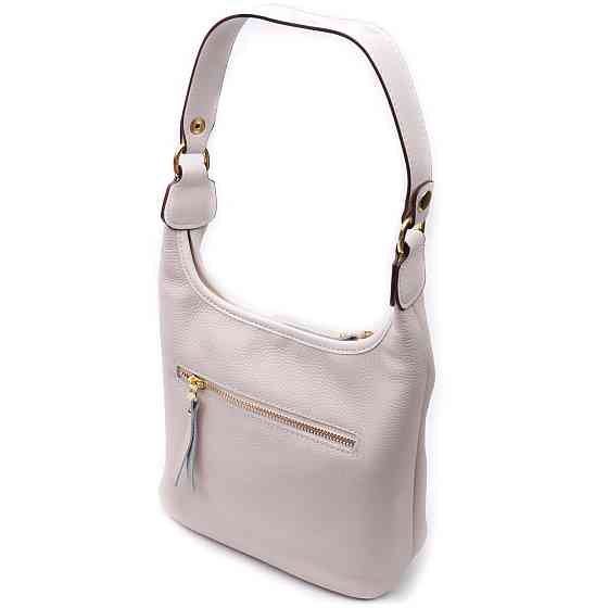 Зручна жіноча сумка на плече з натуральної шкіри Біла (Vintage) Київ