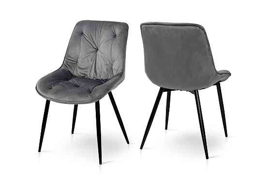 Стілець Прадо-R чорний/ велюр сірий Київ