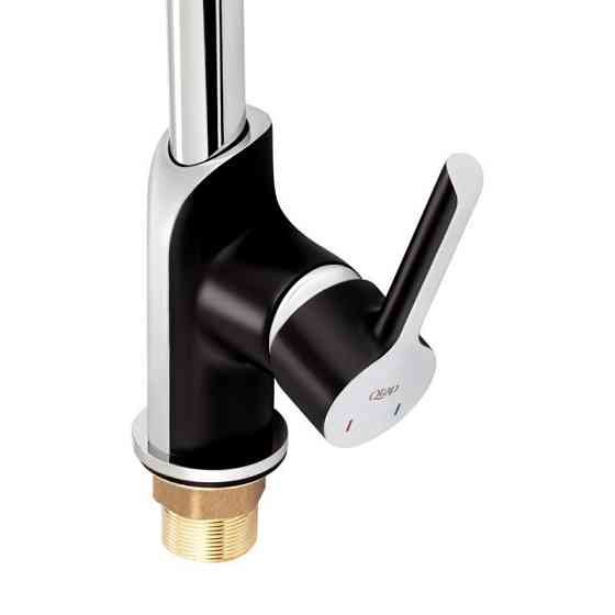 Змішувач для кухні з латуні Qtap Grand QTGRABCR007F Chrome/Black Харків