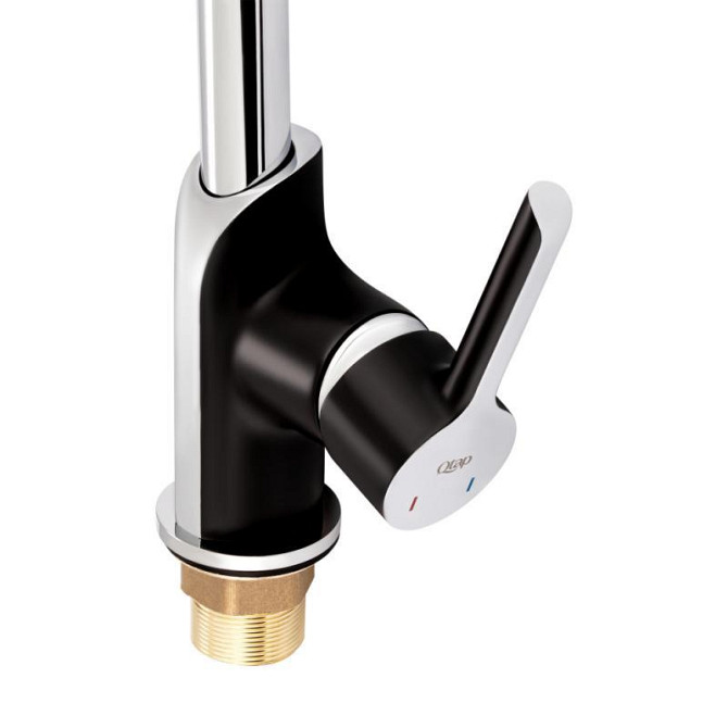 Змішувач для кухні з латуні Qtap Grand QTGRABCR007F Chrome/Black Харків - фото 5
