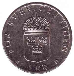 Монета 1 крона. 2000,1980 год, Швеция. (АП) Полтава