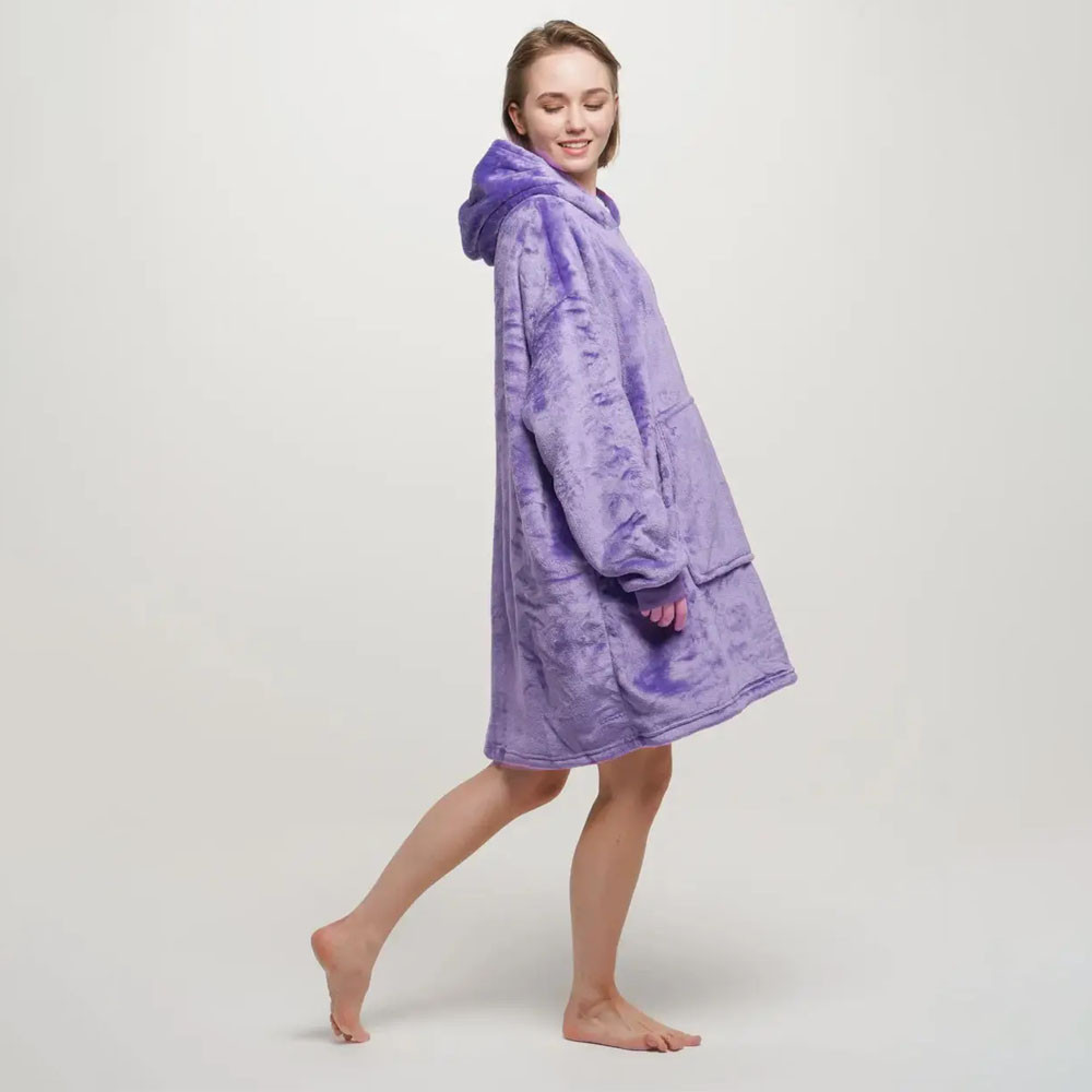 Плед толстовка с капюшоном (100х80см) HUGGLE HOODIE, Фиолетовый / Плед-худи / Оверсайз толстовка плед с капюшоном Киев - изображение 8