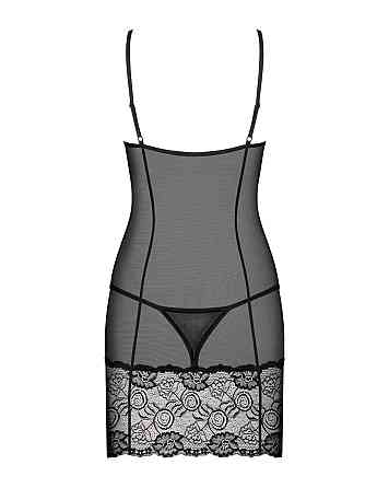 (SALE) Сорочка Obsessive Alluria chemise & thong L/XL Sex Aura Київ