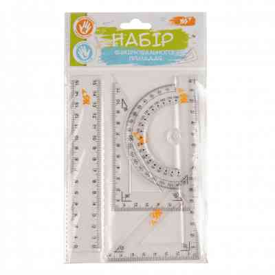 Лінійка Yes набір лінійка 15 см (4 предмети) (370263) Вінниця