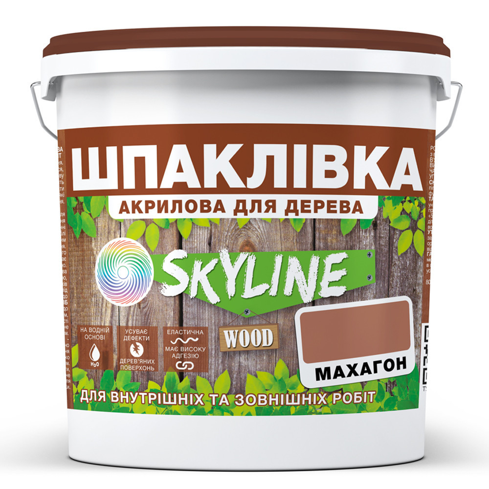 Шпаклівка акрилова для Дерева готова до застосування «SkyLine Wood» Махагон 4.5 кг Харків - фото 7
