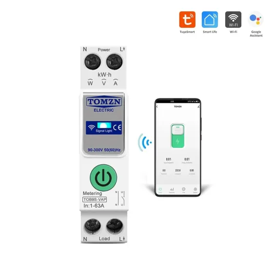 Розумний автоматичний вимикач з Wi-Fi (Tuya) TOMZN TOB9S-VAP 63A з моніторингом енергоспоживання та захисним реле напруги Киев