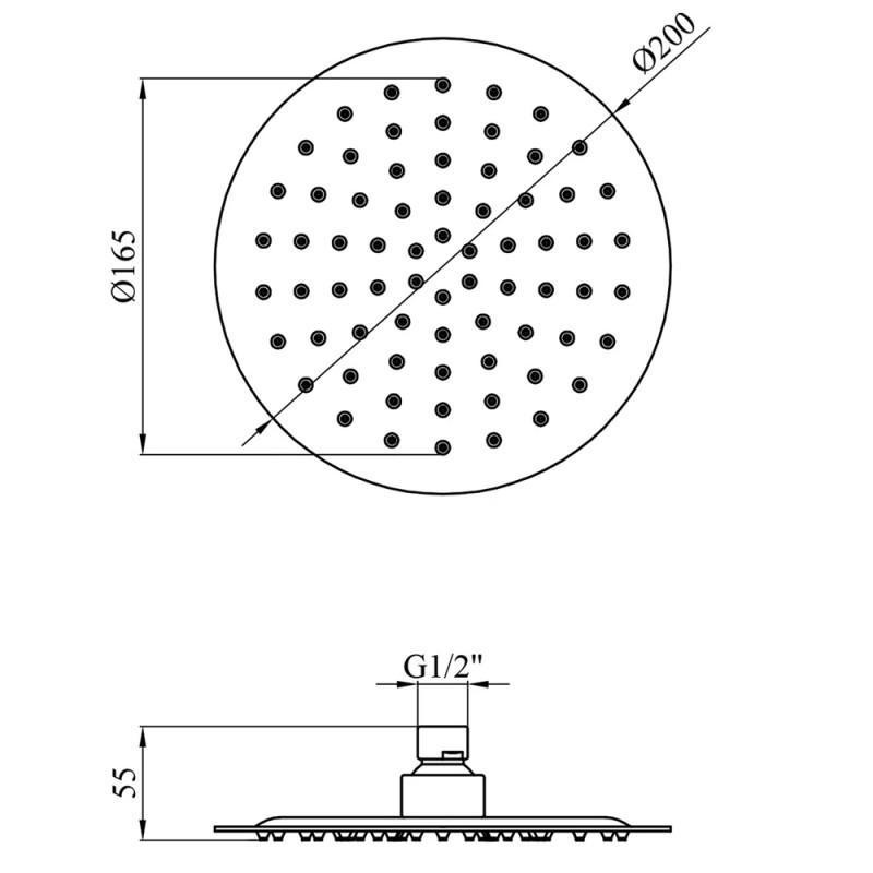 Лійка для душу стельова з нерж. сталі 20 см MIXXUS SH-04.SUS Харків - фото 4