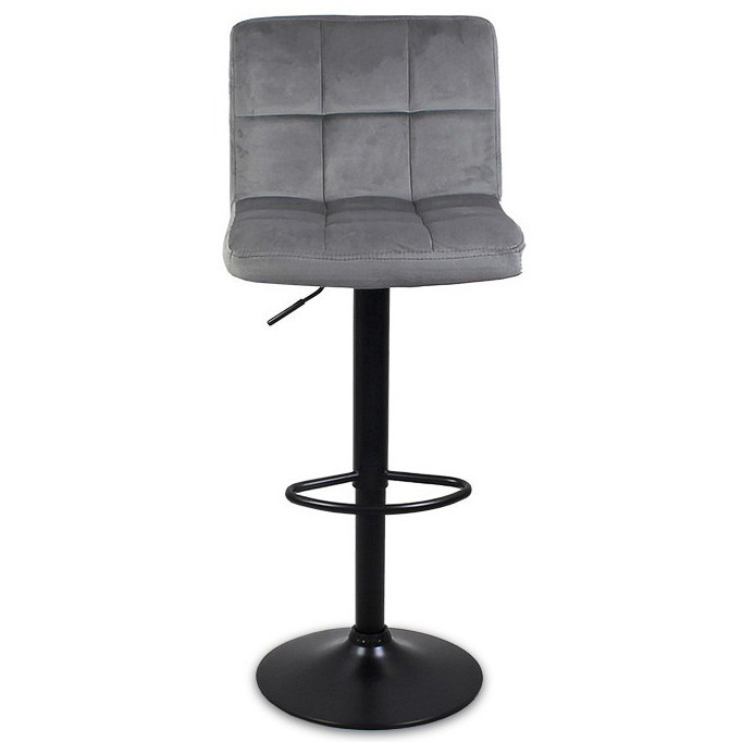 Барный стул со спинкой Hoker Just Sit MONZO-VELVET регулируемый кресло для кухни Серый Киев - изображение 3