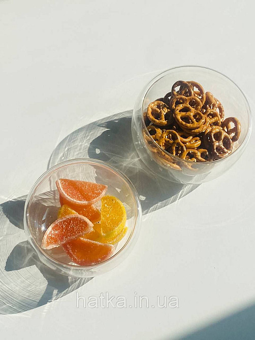 Тарілка піала-боул Olens "Звілінг" 330 мл подвійне скло для дому та ресторану Київ - фото 5