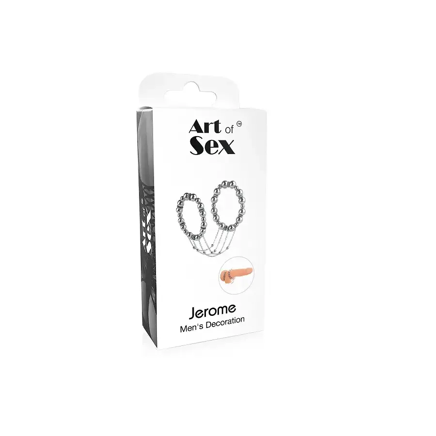 Сексуальна прикраса на пеніс та мошонку Art of Sex - Jerome, Срібло Львів - фото 5