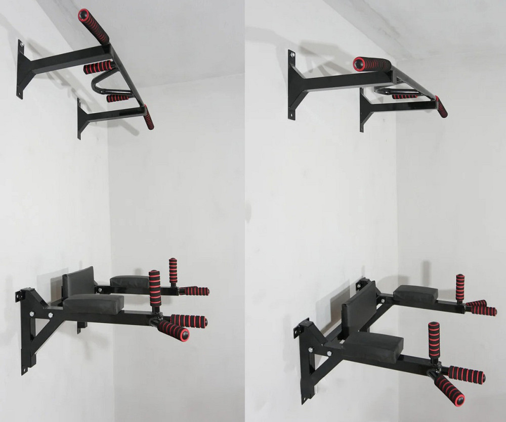 Комплект турнік бруси і прес настінні підйомні складні для дому Київ - фото 3