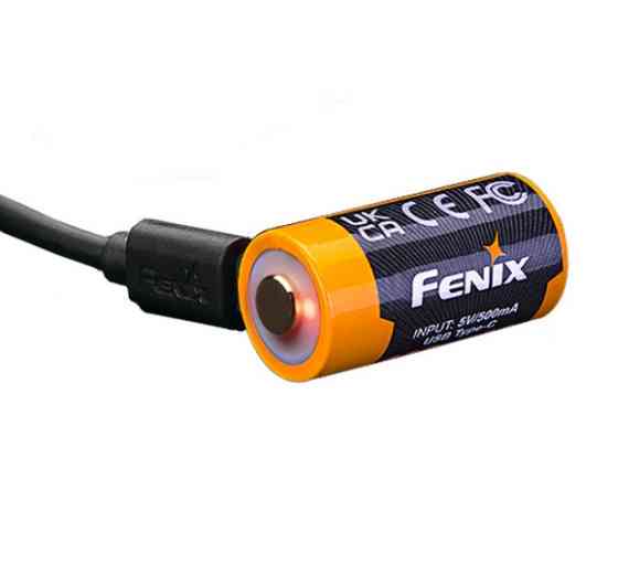 Аккумулятор 16340 Fenix ​​800mAh Li-ion Type-C (Черно-желтый) Киев