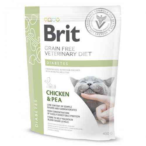 Сухий корм Brit GF VetDiets Cat Diabetes для кішок, у разі цукрового діабету, з куркою та горохом, 400 г Київ