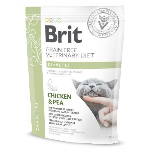Сухий корм Brit GF VetDiets Cat Diabetes для кішок, у разі цукрового діабету, з куркою та горохом, 400 г Київ - фото 1