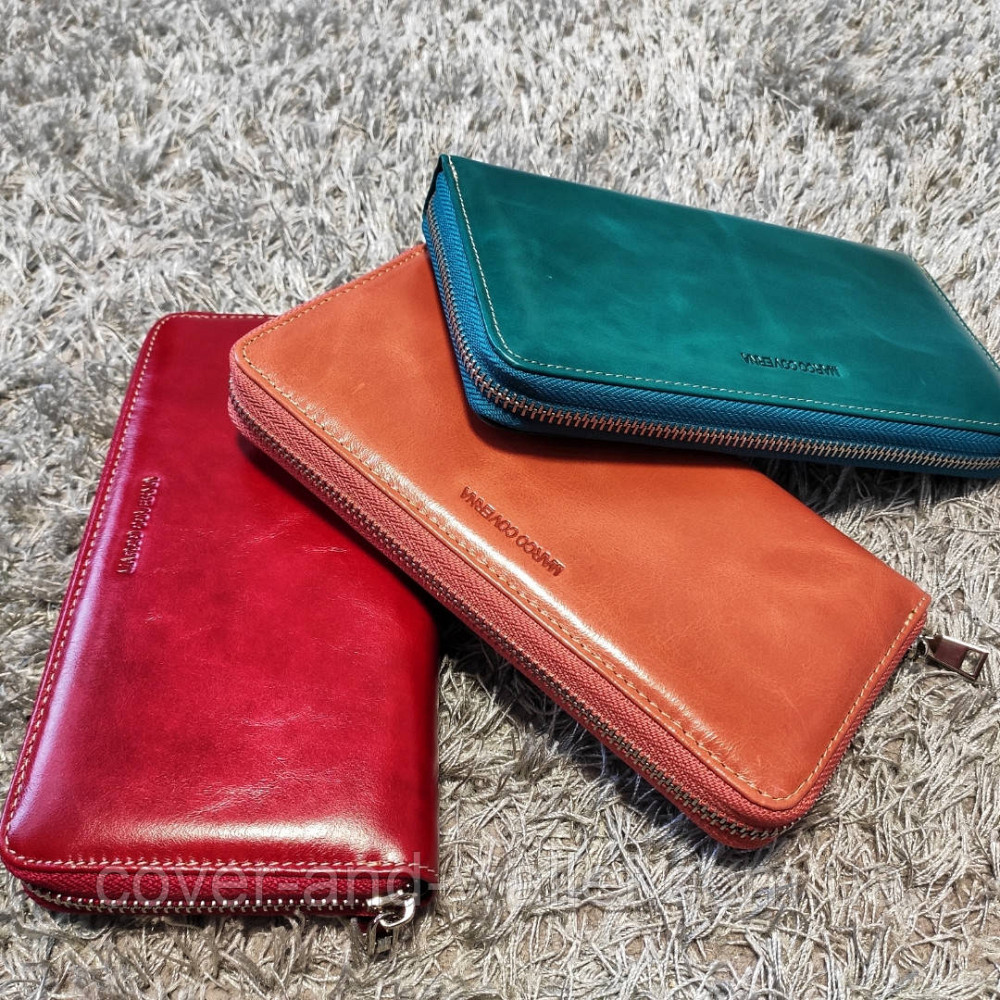 Бірюзовий шкіряний жіночий гаманець на блискавці Marco Coverna Київ - фото 9