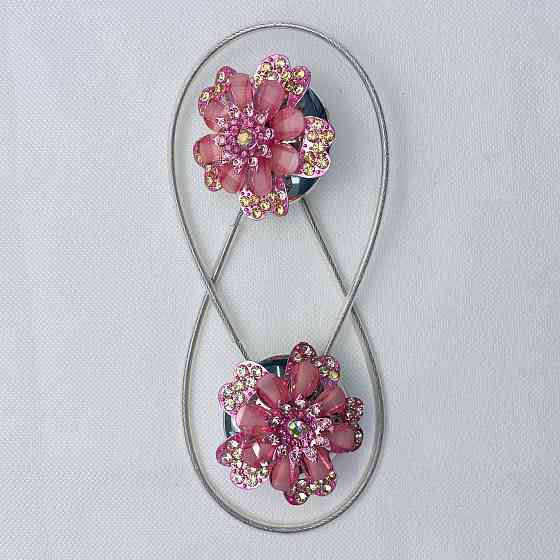 Магніти для штор та гардин "Flowers" набір 2 шт Рожевий (81-225) Київ