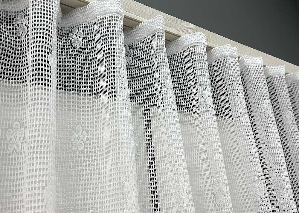 Тюль сетка VR-Textil Juli № 1869т Арка на кухню цвет белый 200х150 см (53-0162) Киев - изображение 7