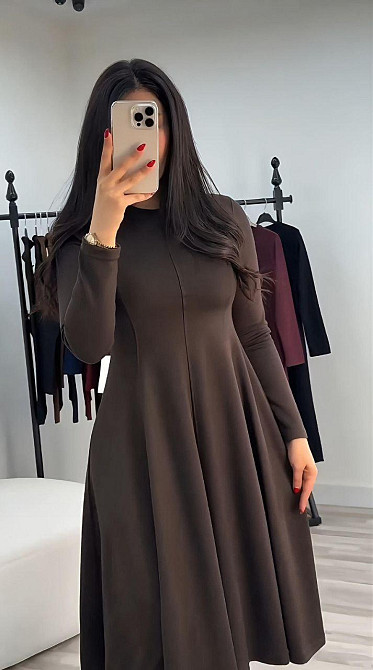 Жіноче стильне вечірнє плаття з двонитки Шоколад, 56/58 Одеса - фото 2