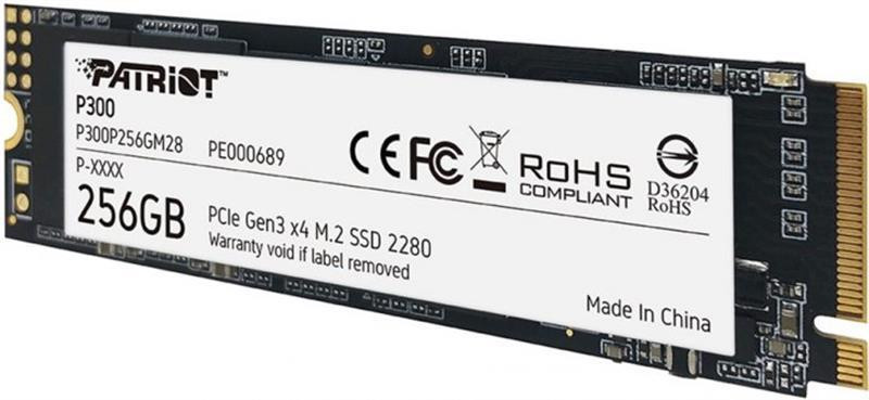Накопичувач SSD  256GB Patriot P300 M.2 2280 PCIe 3.0 x4 NVMe TLC (P300P256GM28) M.2 2280 Харків - фото 3