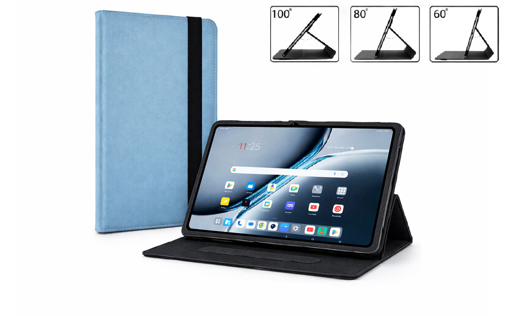 Чехол-книжка PlastGuard для Microsoft Surface Pro 2, Pro 3, Pro 4  – эко-кожа, рамочная фиксация планшета, цвет Черный Голубой Киев - изображение 1
