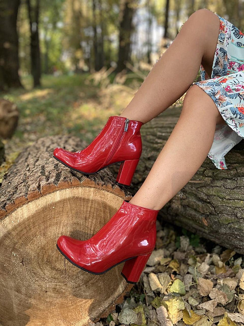 Nivelle Ботинки NIVELLE красные лаковая кожа каблук 9см размер 39 (3012) Коломия - фото 5
