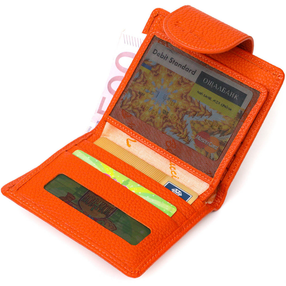 Неповторний жіночий гаманець з натуральної шкіри Tony Bellucci 22064 Помаранчевий Київ - фото 6