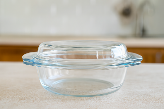 Стеклянная кастрюля, термокастрюля 1,5 л. с крышкой Киев