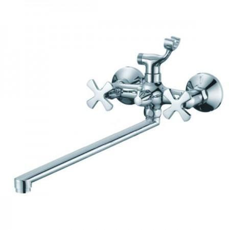 Смеситель для ванны MIXXUS PREMIUM FOBOS 140 (EURO), ручки крест, латунь Харьков - изображение 2