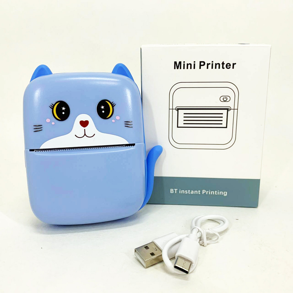 Портативный детский термопринтер с Bluetooth A8 Cat мини принтер для телефона Blue WG-91 Львов - изображение 8