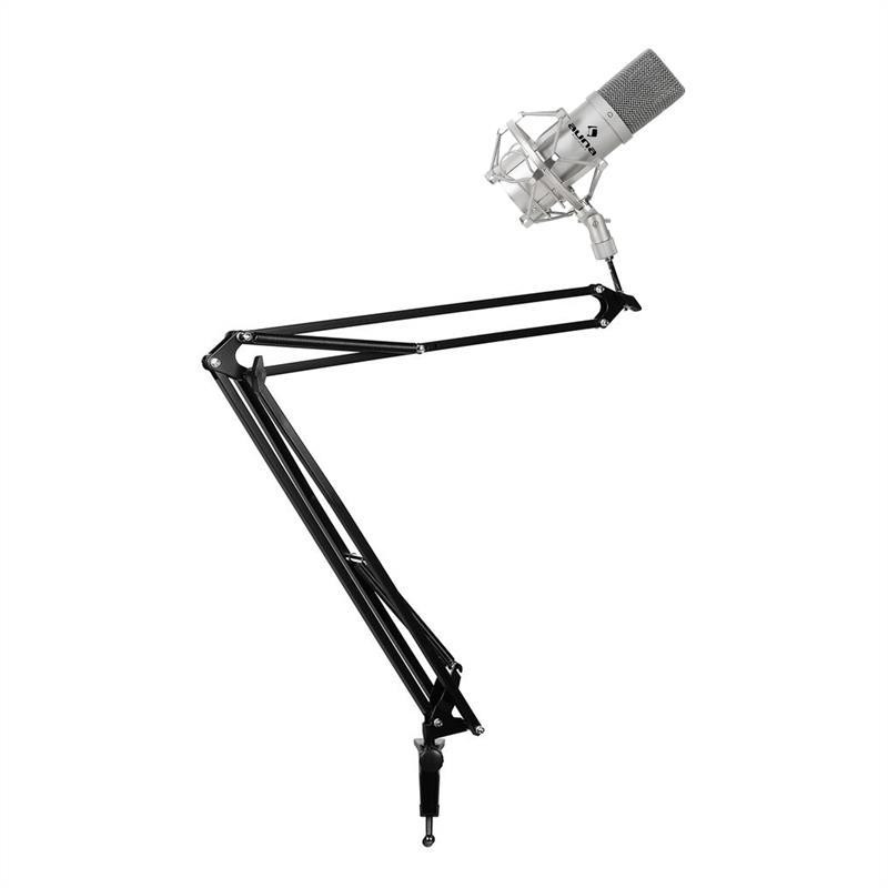 Набір студійних мікрофонів із мікрофоном, підставкою для мікрофона та захистом від зламу сріблястого кольору Рівне - фото 2