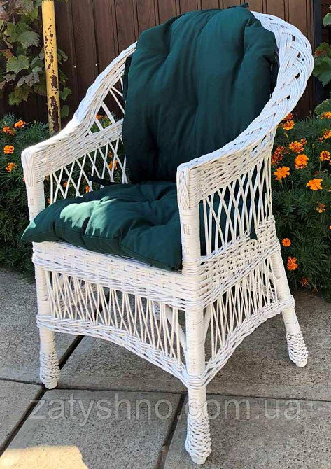 Крісло плетене ебіле з накидкою Київ - фото 3