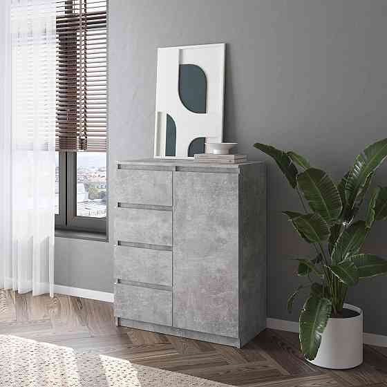 Комод VAYS, сучасний, з полицями, 4 шухляди, без ручок R-32 Бетон Львів