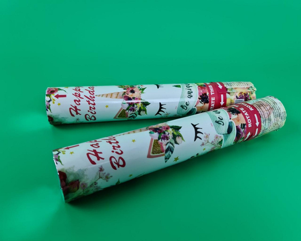 Хлопушка пневматическая Единорог цветы, длина 30 см 4830-02 (1 пачка) Харьков - изображение 1