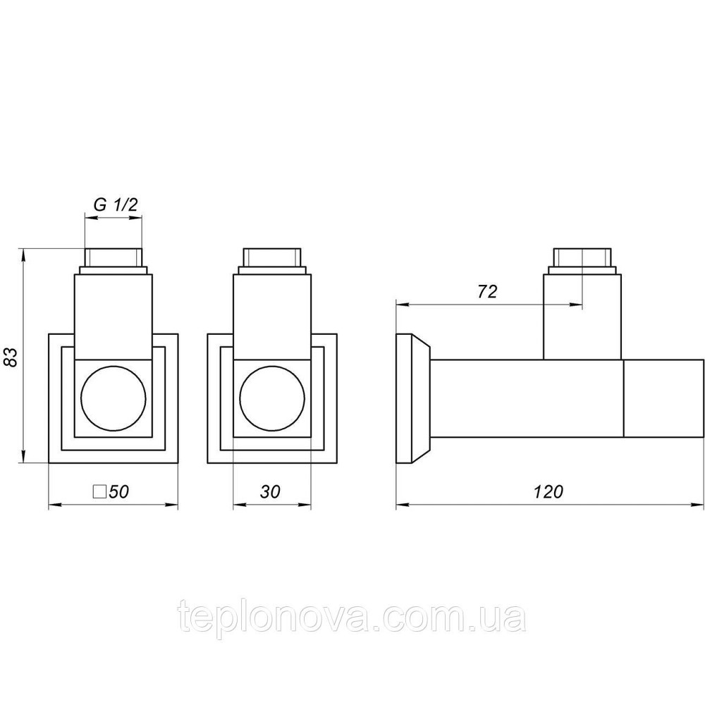 Набор Кран полуоборотный угловой с американкой SOLOMON LUX 1/2″ CUBE WHITE 8888 (1уп) Черновцы - изображение 2