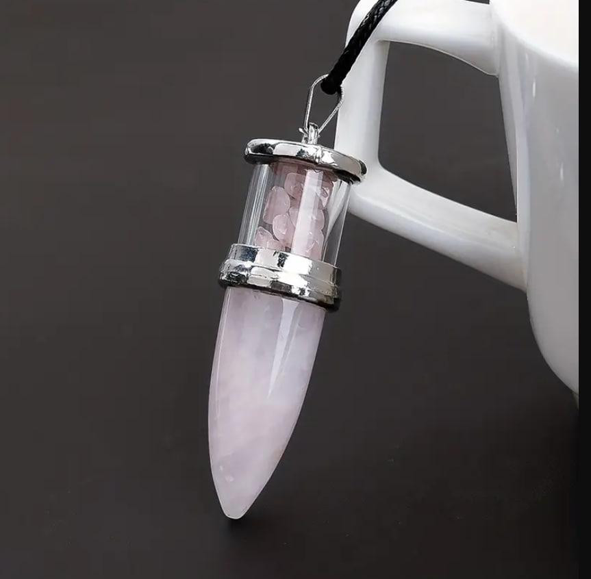Кулон маятник из натурального розового кварца, подвеска для балансировки чакра из розового кварца 5. Киев - изображение 1