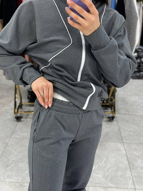 Стильний жіночий повсякденний костюм Кашемір на вовняній основі. Графіт, 42/44 Одеса - фото 3