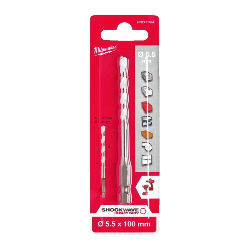 Свердло універсальне ShW HEX MILWAUKEE, діаметр 5,5x100 мм Одесса - изображение 1