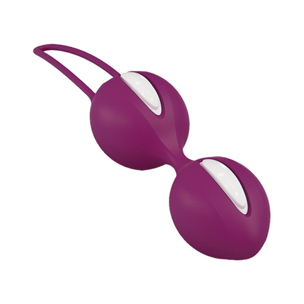 Вагинальные шарики Fun Factory SMARTBALLS DUO, бордово-белые, 2 шт, диаметр 3,2 и 3,6 см Sex Aura Киев - изображение 4