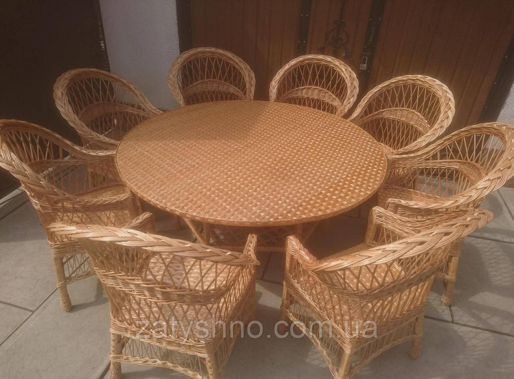 Плетені 8 крісел і великий плетений із лози Київ - фото 6