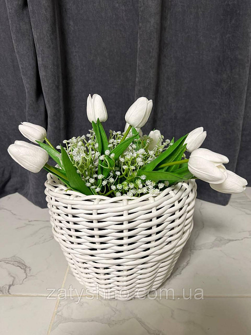 Білий ротанговий кошик Київ - фото 5