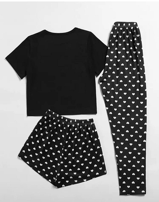 Жіночий домашній комплект-трійка: футболка шорти та штани з принтом 48/50 Одеса - фото 8