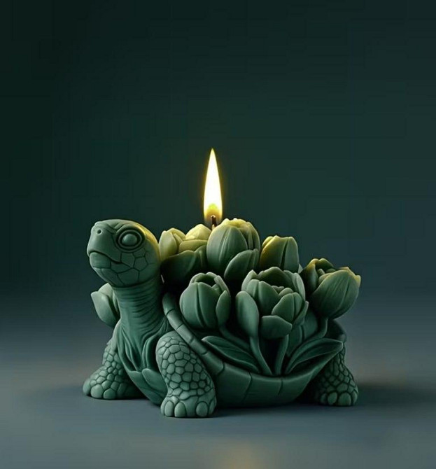 Силіконовий молд черепаха для свічок форма 3D для гіпсу мила епоксидної смоли Київ - фото 1