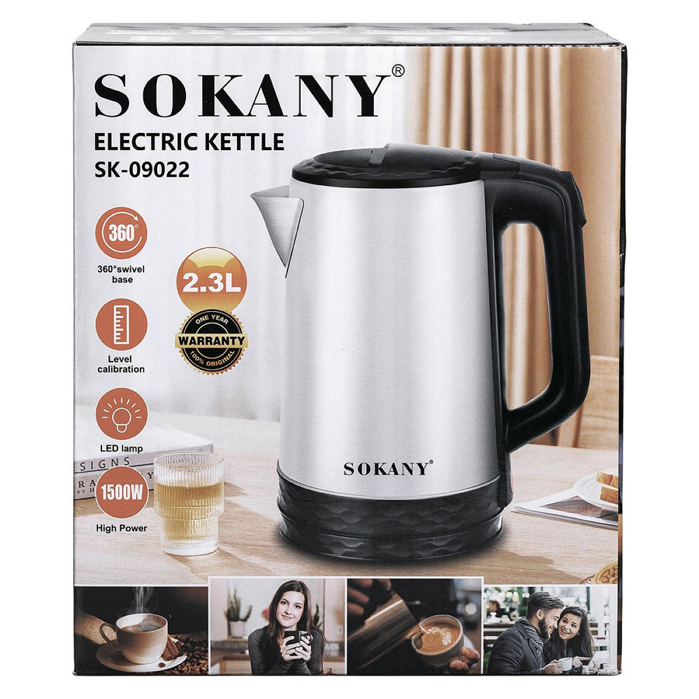 Електрочайник Sokany 2.3 л з автоматичним вимкненням Київ - фото 6