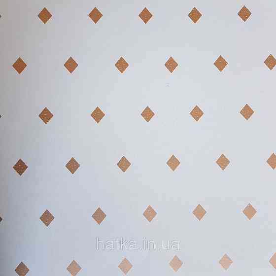 Шпалери вінілові на флізелін Caselio Mystery 0.53х10 м дитячі геометрія яскраві ромби золотисті на салатовому Київ